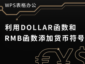 WPS表格办公—利用DOLLAR函数和RMB函数添加货币符号