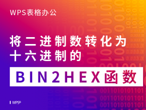 WPS表格办公—将二进制数转化为十六进制的BIN2HEX函数