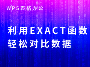 WPS表格办公—利用EXACT函数轻松对比数据