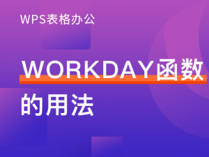 WPS表格办公—WORKDAY 函数的用法